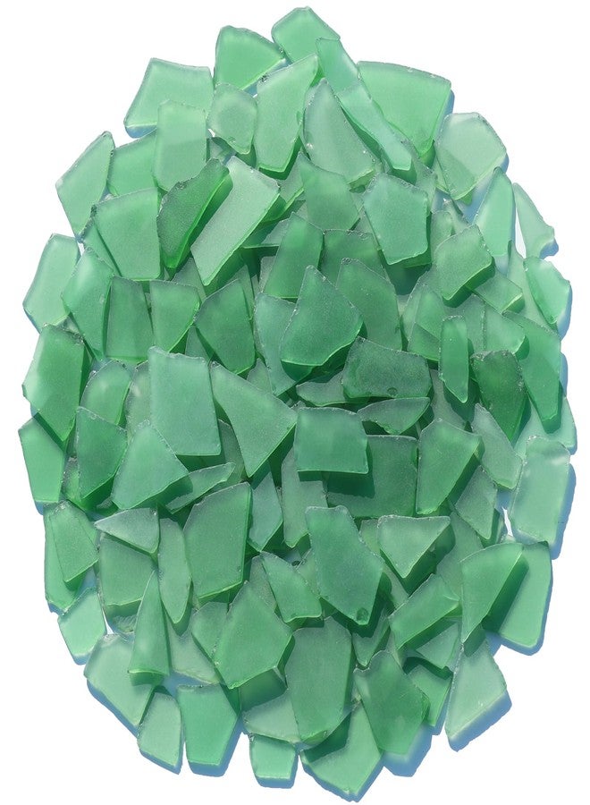 QYGL Sea Glass for Crafts - 34oz Green Frosted Seaglass Pieces - Vase Filler and Aquarium Ornament, DIY Craft Supplies for Art, Beach Weddings, and Home Decor - Image 1